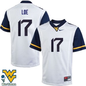 Men's West Virginia Mountaineers NCAA #17 Exree Loe White Authentic Nike Stitched College Football Jersey AQ15Y72LL